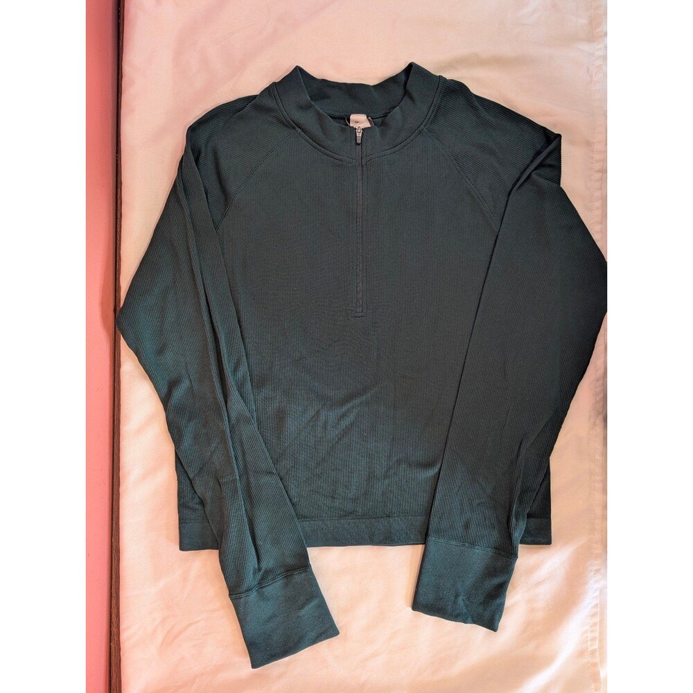 Women's DSG Momentum Seamless Ribbed Half Zip Sweater Dark Green XXL - Picture 3 of 6
